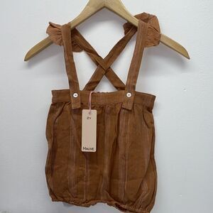 Mauve by pastel bloomers with suspenders sz  2Y color sepia girls kids New linen